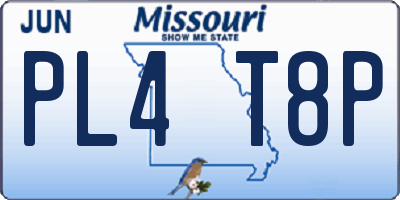 MO license plate PL4T8P