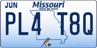 MO license plate PL4T8Q