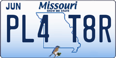MO license plate PL4T8R