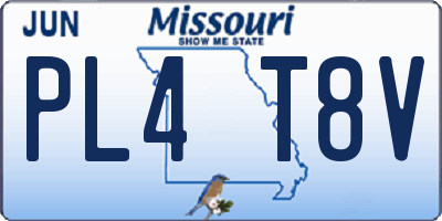 MO license plate PL4T8V