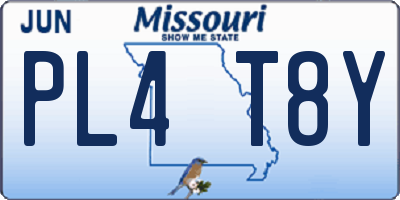 MO license plate PL4T8Y