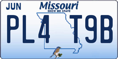 MO license plate PL4T9B