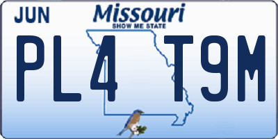 MO license plate PL4T9M