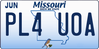 MO license plate PL4U0A