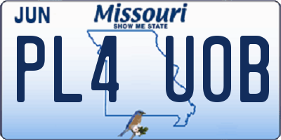 MO license plate PL4U0B