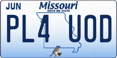 MO license plate PL4U0D