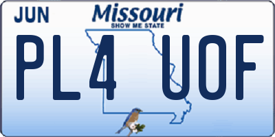 MO license plate PL4U0F