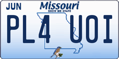 MO license plate PL4U0I