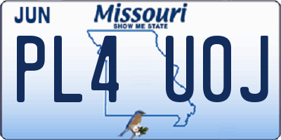 MO license plate PL4U0J