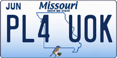 MO license plate PL4U0K