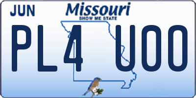 MO license plate PL4U0O