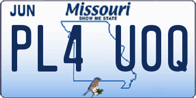 MO license plate PL4U0Q