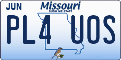 MO license plate PL4U0S