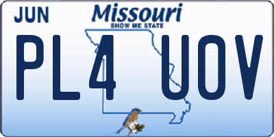 MO license plate PL4U0V