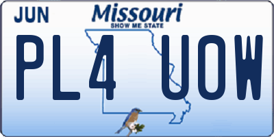 MO license plate PL4U0W