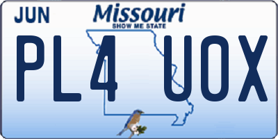 MO license plate PL4U0X