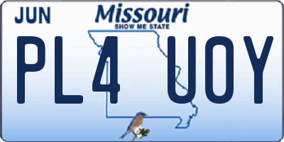 MO license plate PL4U0Y