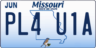 MO license plate PL4U1A