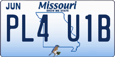 MO license plate PL4U1B