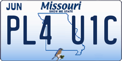 MO license plate PL4U1C