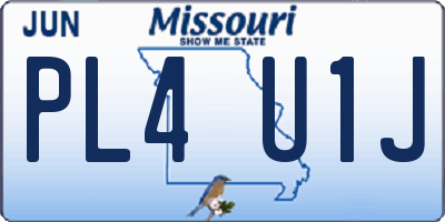 MO license plate PL4U1J