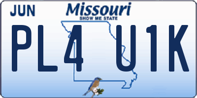 MO license plate PL4U1K