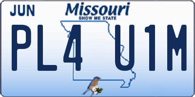 MO license plate PL4U1M