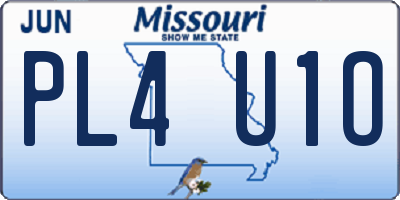 MO license plate PL4U1O