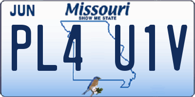 MO license plate PL4U1V