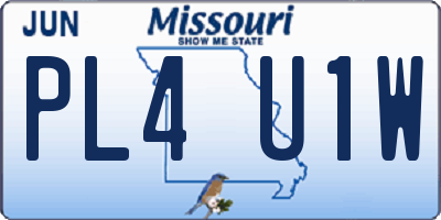 MO license plate PL4U1W