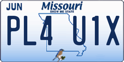 MO license plate PL4U1X