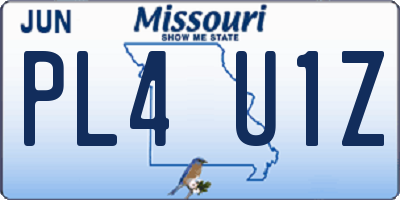 MO license plate PL4U1Z