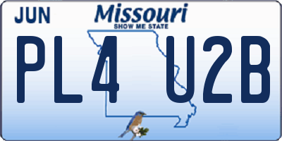 MO license plate PL4U2B