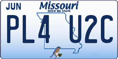 MO license plate PL4U2C