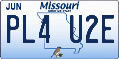 MO license plate PL4U2E