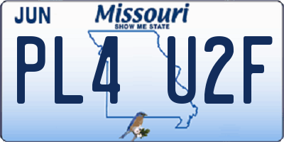 MO license plate PL4U2F