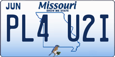 MO license plate PL4U2I