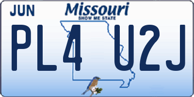 MO license plate PL4U2J
