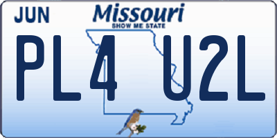 MO license plate PL4U2L