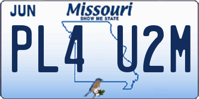 MO license plate PL4U2M