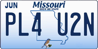 MO license plate PL4U2N