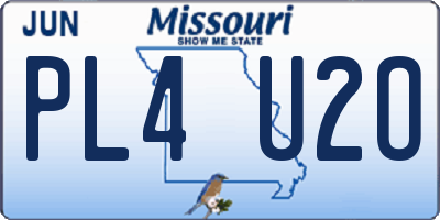 MO license plate PL4U2O