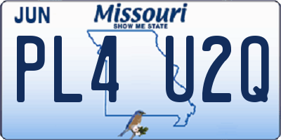 MO license plate PL4U2Q
