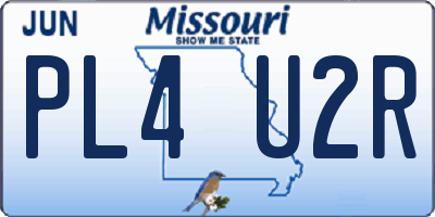 MO license plate PL4U2R