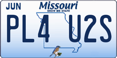 MO license plate PL4U2S