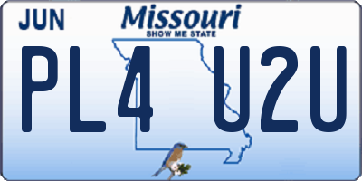 MO license plate PL4U2U