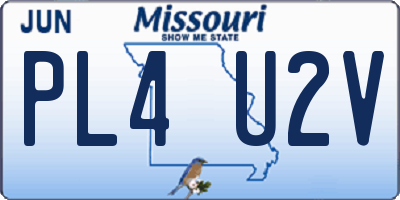 MO license plate PL4U2V