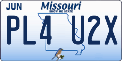 MO license plate PL4U2X