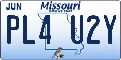 MO license plate PL4U2Y