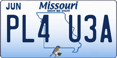 MO license plate PL4U3A